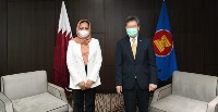 The Secretary-General of the Association of Southeast Asian Nations meets with the Ambassador of the State of Qatar