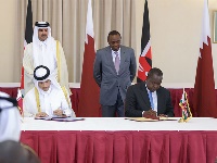 HH The Emir, Kenyan President Attend Agreement Signings