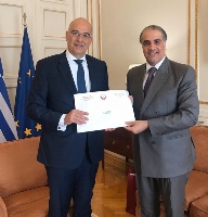 رسالة خطية من نائب رئيس مجلس الوزراء وزير الخارجية إلى وزير الخارجية اليوناني