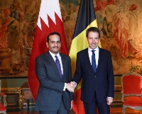 نائب رئيس مجلس الوزراء وزير الخارجية يجتمع مع وزير الخارجية البلجيكي