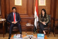 وزيرة التعاون الدولي المصرية تجتمع مع سفير دولة قطر