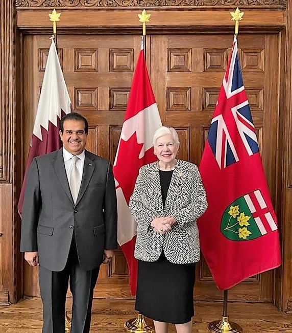 الحاكمة العامة لمقاطعة أونتاريو الكندية تجتمع مع سفير دولة قطر