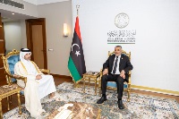 رئيس المجلس الأعلى لدولة ليبيا يجتمع مع سفير دولة قطر