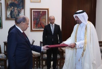 الرئيس اللبناني يتسلم أوراق اعتماد سفير دولة قطر