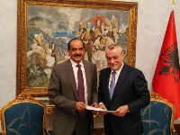 Albanian Parliament Speaker Meets Qatari Ambassador
