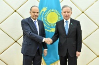 Chairman of Parliament of Republic of Kazakhstan Meets Ambassador of Qatar