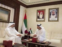 Sheikh Hazza bin Zayed Meets Qatar's Ambassador